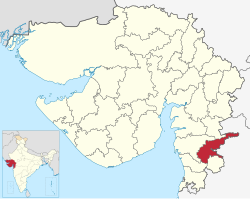 ગુજરાતમાં તાપી જિલ્લાનું સ્થાન