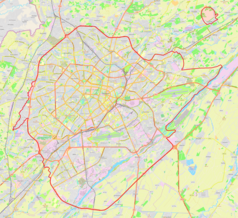 Mapa konturowa Taszkentu, w centrum znajduje się punkt z opisem „Sobór Zaśnięcia Matki Bożej”