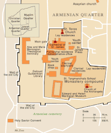 מפת הרובע הארמני בהעיר העתיקה