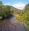 Esopus Creek seen from a bridge on NY 28 near the hamlet of Shandaken, NY, US