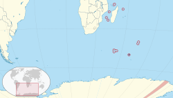 Carte de localisation des Terres australes et antarctiques françaises.