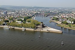 Monumentet Deutsches Eck i Koblenz