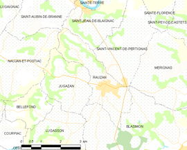 Mapa obce Rauzan