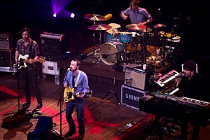 The Shins performing for an episode of Austin City Limits in March 2012