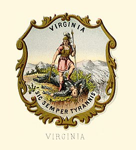 Coat of arms of Virginia at Historical coats of arms of the U.S. states from 1876, by Henry Mitchell (restored by Godot13)