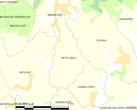 Mapa obce Petit-Verly