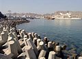 Muscat Port – The Sultan's Yacht can be seen anchored at the Port.