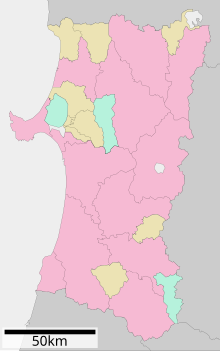 小坂鉱山の位置（秋田県内）