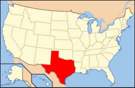 Poloha štátu Texas v USA