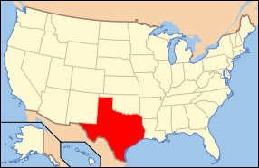 Штат Техас АҠШ картаһында