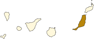 Mapa situacional da illa de Fuerteventura