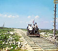 На дрезине недалеко от Петрозаводска на Мурманской железной дороге. 1916