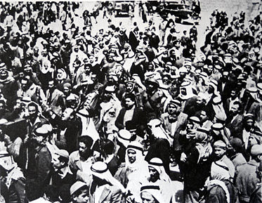 Husayni's funeral at the Al-Aqsa Mosque in Jerusalem.