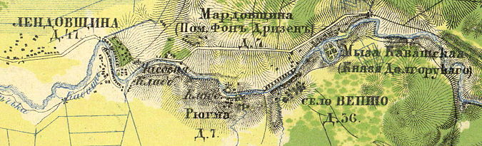 План села Коваши (Вепшо) со смежными деревнями. 1860 год