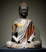 仏陀坐像、650年頃の唐代