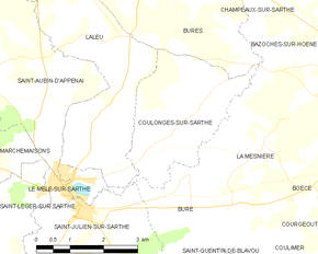 Poziția localității Coulonges-sur-Sarthe