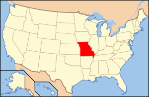 地图中高亮部分为密蘇里州