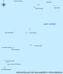 Peta Letak Departemen San Andrés dan Providencia