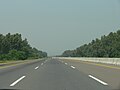 Road runway section on Pakistan's M-2 Motorway with removable medians.