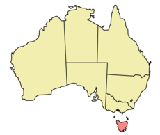 ஆஸ்திரேலிய வரைபடத்தில் தாசுமேனியா Tasmania