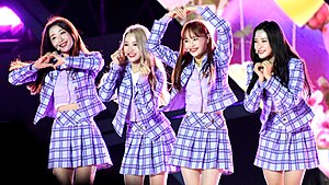 From left to right: Yves, Go Won, Chuu, and HyeJu