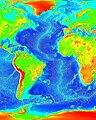 Image 97False color map of ocean depth in the Atlantic basin (from Atlantic Ocean)