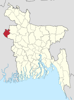 बङ्गलादेशको नक्सामा चाँपाइ नबाबगञ्जको अवस्थितिको अवस्थिति