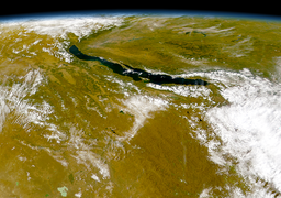 Pohled na jezero ze satelitu OrbView-2