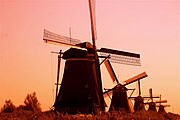 Sunset on Kinderdijk