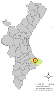 Localização do município de Tormos na Comunidade Valenciana