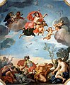 Plafond intitolato Allegoria della Primavera, Jerzy Siemiginowski, anni 1680, palazzo di Wilanów