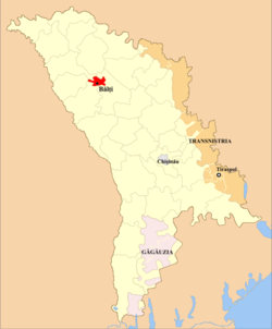 Municipality of Bălţi (in reid) in Moldovae