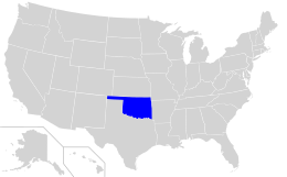 Distribuição da língua cherokee nos Estados Unidos.
