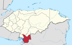 Location of Choluteca in Honduras