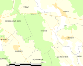 Mapa obce Cheuge