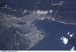 Вид Цемесской бухты из космоса