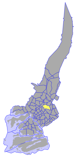 Kaupungin kartta, jossa Nummi korostettuna. Turun kaupunginosat