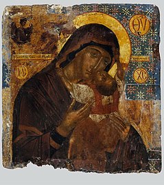 An icon of the Most Holy Theotokos "Glykophilousa" ("Sweet-kissing").