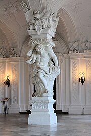 Atlant în Palatul Belvedere, Viena, de Johann Lukas von Hildebrandt (1721–22)