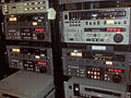 Three VTRs on 19-inch racks