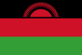 Malawiská vlajka (1964–2010), shodná se současnou vlajkou Poměr stran: 2:3