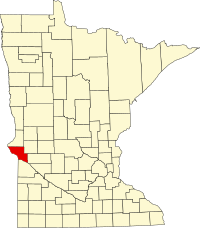 Map of Minesota highlighting Big Stone County