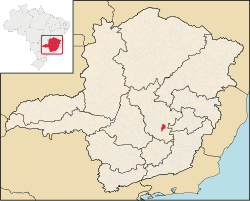 Localização de Caeté em Minas Gerais