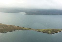 North Cava and Cava Light, Hoy in background, from a glider flying over Scapa Flow.