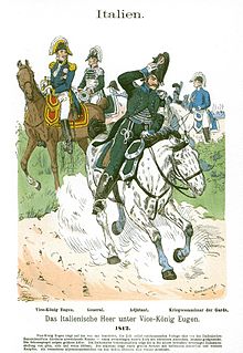 Un général et ses officiers à cheval.