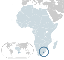 Location of  Lesotho  (dark blue) – in Africa  (light blue & dark grey) – in the African Union  (light blue)