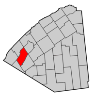 Map highlighting Macomb's location within St. Lawrence County.