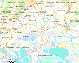 Mapa obce Saint-Gilles