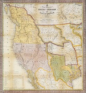 Un nou mapa de Texas, Oregon i Califòrnia, de Samuel Augustus Mitchell, 1846