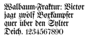 Beispiel für Walbaum-Fraktur (1800) (Computersatz)